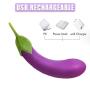 Handheld Eggplant Vib Massager, Rechargeable Waterproof Strong Vegetable Massage Magic Wand Mini Compact Massager Purple by ALBK