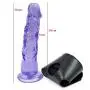 WXY 7.87" Black Male Men Hollow Strap-Lifelike Silicone Massager