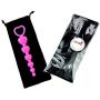 LoveI Anal Sex Toy Beads Butt Plug Valentine Heart Shaped Prostate Massager with Safe Pull Ring Handle Soft Carry Bag Unisex G Spot - Pink