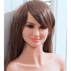 Iskyouz Wheat Skin Oral Sex Toy Doll Head for Full Size TPE Love Doll Body Lifelike Mouth for Man (Head Only)