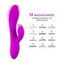 Portable Design Waterproof Wand Massager - 12 Speed Vibration Mode USB Cable Rechargeable - for Bedroom, Bathroom, Garden, Beach, Terrace, Party (Purple)