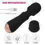 Mini Wand Massager - 12 Frequency Mode Rechargeable Wireless Waterproof Small Massager - Family Health Handheld Sports Massage Equipment and Gifts (Black)