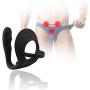 FST Erection Enhancing Cock Ring and Anal Plug Combo, Male Anal Silicone Sex Toy, Stimulate Prostate Achieve Incredible Orgasms, Black