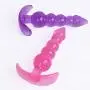 NWDoll Crystal Jellies - TPE Butt Plug Massagers - Ribbed Dildo/Anal Plug - for Beginners (Purple)