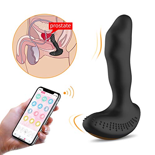 Male Vibrating Prostate Massager with 30 Vibration Modes, iball APP Remote Controlled Anal Vibrator Massager, Prostate Stimulator with 2 Intense Motors for P-Spot Testicles Perineum Stimulation