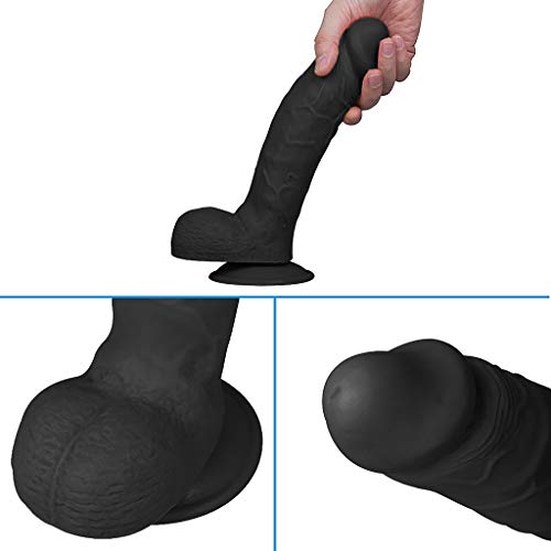Aixidvv 9.05Inch Realistic Dìdlo Waterproof PVC Flexible Massager Tool for Women with Suction Cup (Color : Black) Aixidvv 9.05Inch Realistic Dìdlo Waterproof PVC Flexible Massager Tool for Women with Suction Cup (Color : Black)