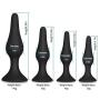 Anals Plug - Saiksi 4 Pcs Naughty Butt Plug Kit - 100% Medical Grade Silicone (Black)