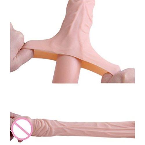 Super Soft Silicone Penis Extension Sleeve Penis Enlargement Cock Sleeve Extender Male Enhancement (7.7in)