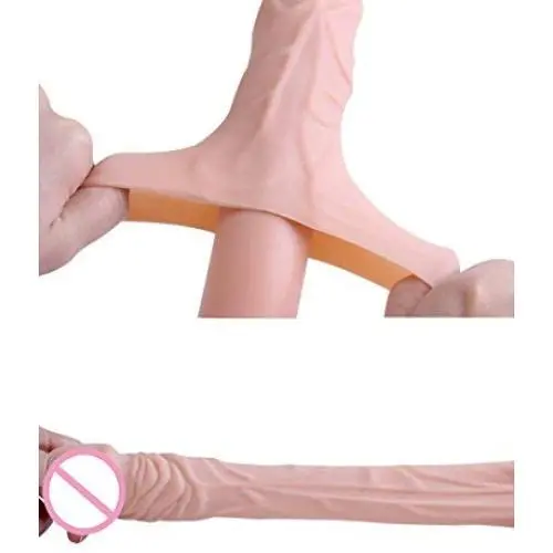 Super Soft Silicone Penis Extension Sleeve Penis Enlargement Cock Sleeve Extender Male Enhancement (7.7in)