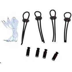 AnE Toys Electrastim Electro-Sex ElectroSex Elektrosex Penis Cock Loops and Ball Ties and Frenum Stimulator with Free 2 Channel 2.5 MM Wire (4 Pack)