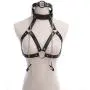 YoungGuor Womens Faux Leather Harness Collar Cupless Bra Open Mouth 2 Pcs Lingerie Set Role Play Costumes YoungGuor Womens Faux Leather Harness Collar Cupless Bra Open Mouth 2 Pcs Lingerie Set Role Play Costumes