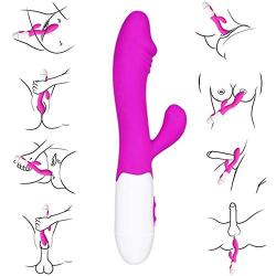 Rabbit G spot Vibrator-Waterproof Tongue Dildo Vibrators Vagina Clitoris Stimulation with 30 Vibration Modes Dual Motor Anal Sex Toys for Women