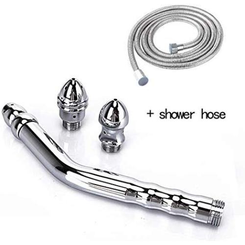 59-inch Shower Hose for Portable Bathroom Douche Anal Enema Bidet Curved Cleaner Zinc Alloy Wash Cleansing Tool with 2 Shower Heads 59-inch Shower Hose for Portable Bathroom Douche Anal Enema Bidet Curved Cleaner Zinc Alloy Wash Cleansing Tool with 2 Shower Heads