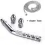 59-inch Shower Hose for Portable Bathroom Douche Anal Enema Bidet Curved Cleaner Zinc Alloy Wash Cleansing Tool with 2 Shower Heads