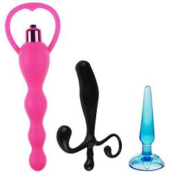 MoonFireToy OO10 TriplePlay Pink Vibro Silicone Beads Plug Massager for Beginners víbrátór