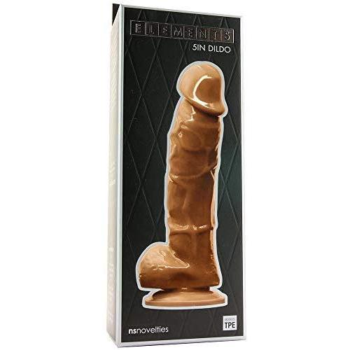 NS Novelties Elements Dildo, 5 Inch, Brown