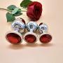BUBUCAST 3 Pcs Crystal Glass Amal Plug Round Shaped with Jewelry for Men Women
