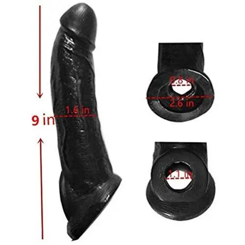 Extender Male Extension Girth Enhancer Lock Sleeve Ring for Men Reusable -Time Delay - Smooth - Masculine Charm BLACK9 INCH