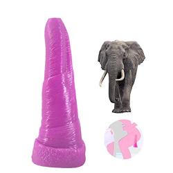 Sexbaby Realistic Animal Dildo Oversized Elephant Penis Female Masturbator Vaginal Massage for Women (Purple)