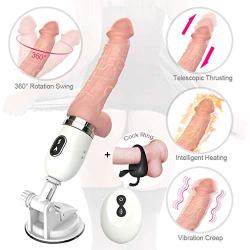 Hand Free Thrusting Machine Adult Pleasure Device with Heating & Suction Cup for Female Massaging Remote Control
