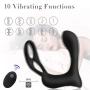 Movitip Butt Plug Remote Control Male Prostate Massager Torso with Penis Ring and Ball Loop，10 Vibration Mode Rechargeable Anal Sex Toy Waterproof G-spot Vibrating Stimulator for Couple