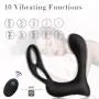 Movitip Butt Plug Remote Control Male Prostate Massager Torso with Penis Ring and Ball Loop，10 Vibration Mode Rechargeable Anal Sex Toy Waterproof G-spot Vibrating Stimulator for Couple