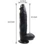 12in Classic Ultra-Soft Black Silicone D-î-Dlô Toy Hands-Free Waterproof for Women