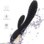 Handheld Silent Vibrator Portable G-Spot Wand Massager Travel Multi Speeds Wireless Waterproof Rabbit Soxy Toy for Women (Black)