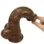Relax Woman 10 Inch Silicone Realistic Tools Female Waterproof for Women - Brown - Feizhuanjiyin1.3