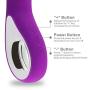 Waterproof Rechargeable Cordless Wand Massager for Pressure Relief Body with 10 Powerful Speeds & Adjustable Vibration Modes, Purple