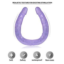 JSCRlove 21.56 Inch Soft-Double Headed Dildɔs Real Feel Skin Body Care Tool with Suction Cup for Hand-Free Play Purple Women Sweater