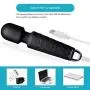 Destary Handheld Powerful Whisper Quiet Personal Cordless Electric Wireless 20 Vibration Models Wand Massager for Neck Shoulder Back Body Relax, Sports Recovery and Muscle Aches Toy Gifts-Black Mini