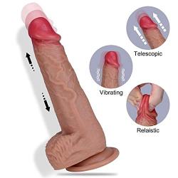 Ultra Soft Rechargeable 12 Frequency Adult Flexible Silicone Automatic Pénis with Suction Cup Waterproof Telescopic T-Shirt