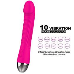 Dildo Vibrator for Women Sex Toys of 10 Vibrating Rabbit Vibrator Clit G Spot Vibrators Couple Sex Toy (Pink)