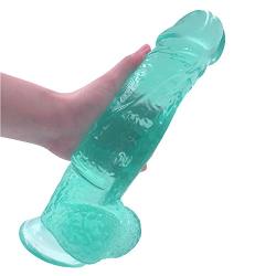 VINNEL Black Dildo 11.0 inches Realistic Dildo with Suction Cup with Higher Cost Performance,V831OO (Clear Green)