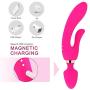 Personal Sports Massager - Powerful but Quiet - Dual Motor 10 Speed Mode - USB Charging - 100% Waterproof（ Dark Pink）
