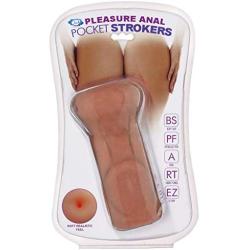 Cloud 9 Novelties Pocket Anal Stroker Masturbator with Bonus Drying Pouch, Tan