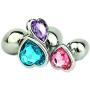 KM86-3-Piece Stainless Steel Heart-Shaped Metal Bútˉţs Pluĝs-Ms. Training Tool, Beginners kit (Pink)