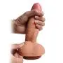 Hyper Realistic Dildo, Anfei Dual-Layered Silicone Cock Slightly Bendable 7.87 Inch g Spot Dildo Penis Toy Premium Liquid Silicone Penis Dong with Suction Cup