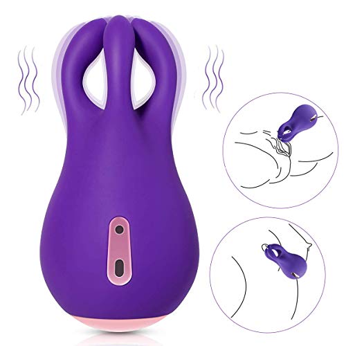 G Spot Vibrator - Iusmnur Silicone Mini Clitoral Vibrator with 4 Tentacles 10 Frequency for Intense Clit Orgasm, Rechargeable Waterproof Nipple Stimulator Sex Toys for Women and Couples (Purple)