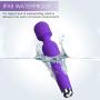 Mini Wand Massager, Fovel Wireless Cordless Portable Small Size Handheld Powerful Massage for Back Neck Shoulder 5 Vibrations & 5 Intensities Silent Waterproof USB Chargeable,Purple Rose