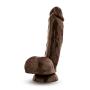 8.5 Inch Long Realistic Dildo - Soft And Flexible - Suction Cup Harness Compatible - Dual Density Realistic Feel - Brown