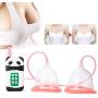 Breast Enlargement Enhancer, Strength Adjustable Powerful Female Vacuum Breast Machine Double Suction Cup Firmer Massager USB Charging(Medium Cup (AB Cup))