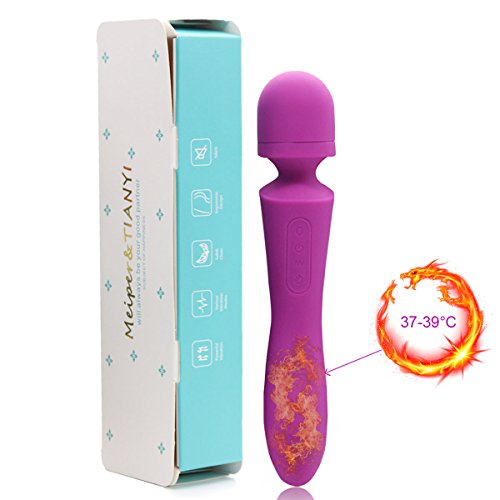 LED Body Heating  Massager with Powerful Speeds 10 Vibration Modes, Portable Personal Rechargeable Massager, Handheld Waterproof Massager Therapy Back Neck Muscle Aches Sports Recovery (Purple)