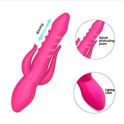 Shcasa G-Spot Vibrator with 7 Vibration Modes for Women- Women Vibrator Toy with Rolling Pearl - Medical Silicone Dildo Vibrator Clit Stimulator for Women- Rose