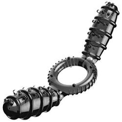 Sexbaby Vibrating Penis Ring, Super Stretch Double Vibrator Cock Ring with Stimulating Texture