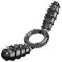 Sexbaby Vibrating Penis Ring, Super Stretch Double Vibrator Cock Ring with Stimulating Texture