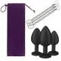 3Pcs Anal Plug Training Sets with Chain to Avoid Slipping into Body AILEQI Butt Plug for Beginer Couples Medical Grade Silicone Hypoallergenic