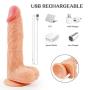 Realistic Anal Dildo with 10 Powerful Vibration Modes Bendable Shaft Soft Silicone for G-spot Anal Prostate Stimulation, PALOQUETH Waterproof Vibrating Dildo with Strong Suction Cup for Beginner Advan