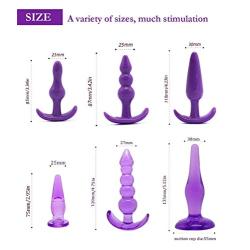 8pcs/Set Anal Plug Beginner Set for Women and Men Soft Medical Silicone Massage Sticks Trainer Kit